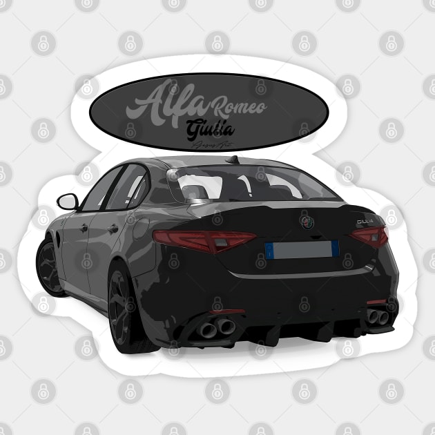 ALFA ROMEO Giulia Nero Back Sticker by PjesusArt